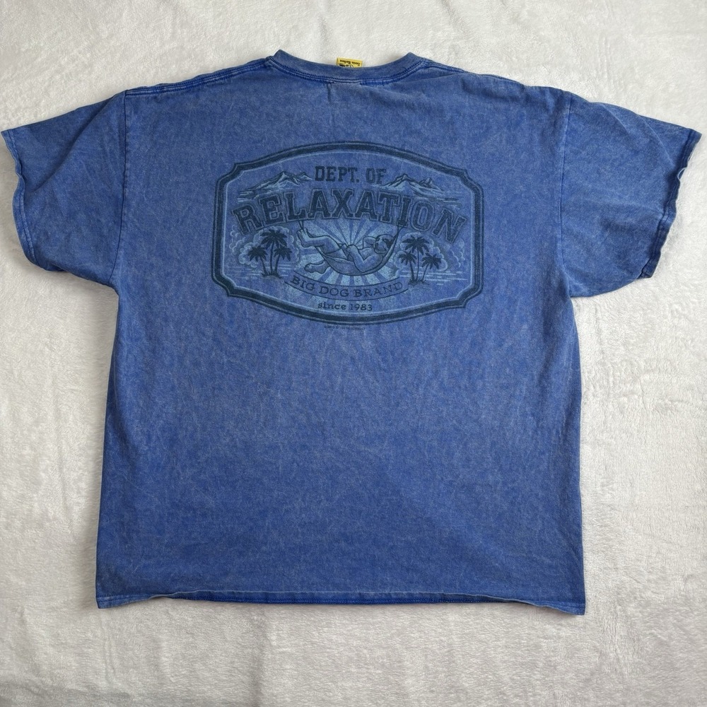 Big Dogs Dept. of Relaxation Blue Short Sleeve Graphic Shirt Men's XL